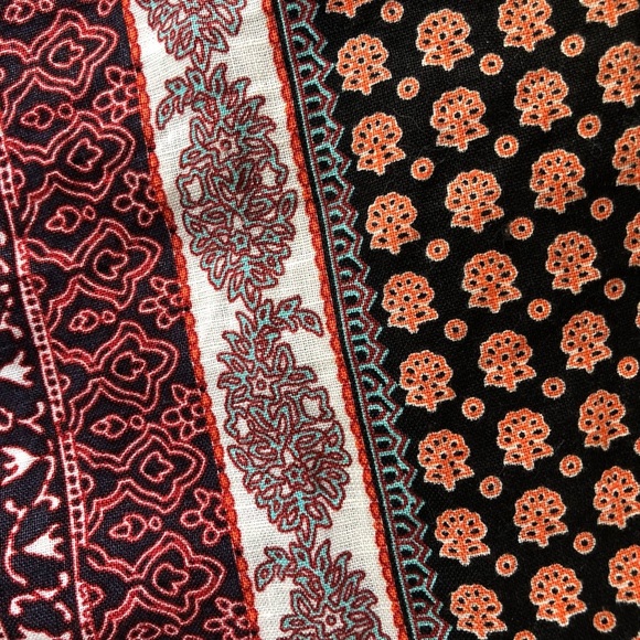 Rachel Zoe Linen Aztec Tribal Print Crop Top‎ Blouse Button Front Size M - Picture 11 of 15